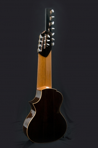 Guitarra Alta de 14 cuerdas, fondo de Dalbergia nigra, lustrada a gomalaca, Rodolfo Cucculelli, luthier.JPG