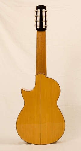 8-saitige gitarre, cutaway boden in Zypressenholz, hals in Zedernholz.JPG