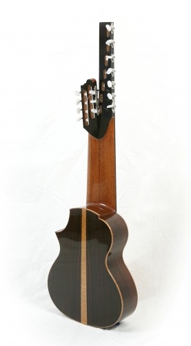 Vierzehnsaitige Terzgitarre, Boden in indischem Palisanderholz. Rodolfo Cucculelli, Gitarrenbaumeister.JPG