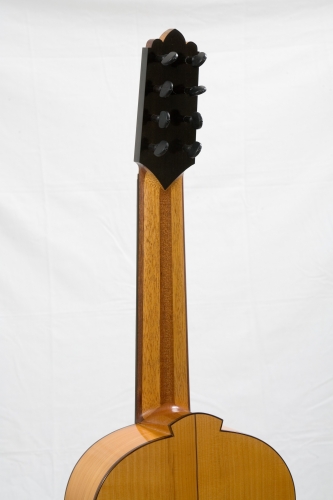 Гриф гитары. 8-струнная Фламенко гитара, основание грифа и пуговка. Концертная фламенко гитара. Фламенко гитара ручной работы.jpg
