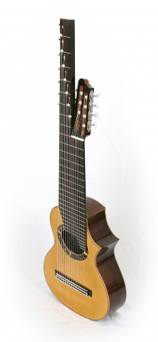 Guitarra de 14 cuerdas hecha a mano (Abete Rosso Italiano y Jacarandá de la India).JPG